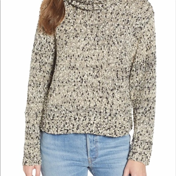 Moon River black tan white Metallic turtleneck Sweater size small - Picture 1 of 9